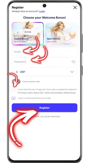 Casino account setup GBP currency UK player