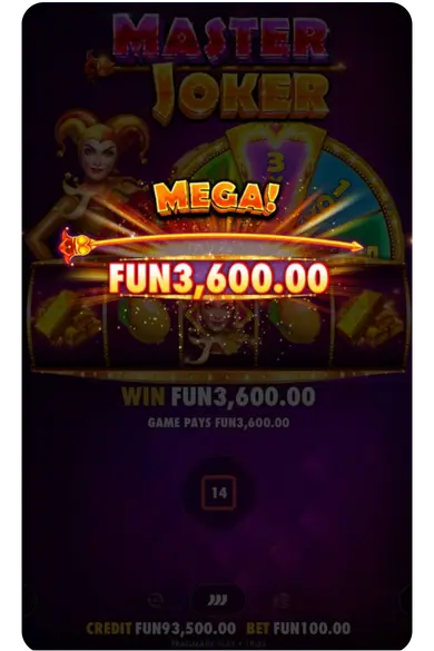 Master Joker mega win big payout result